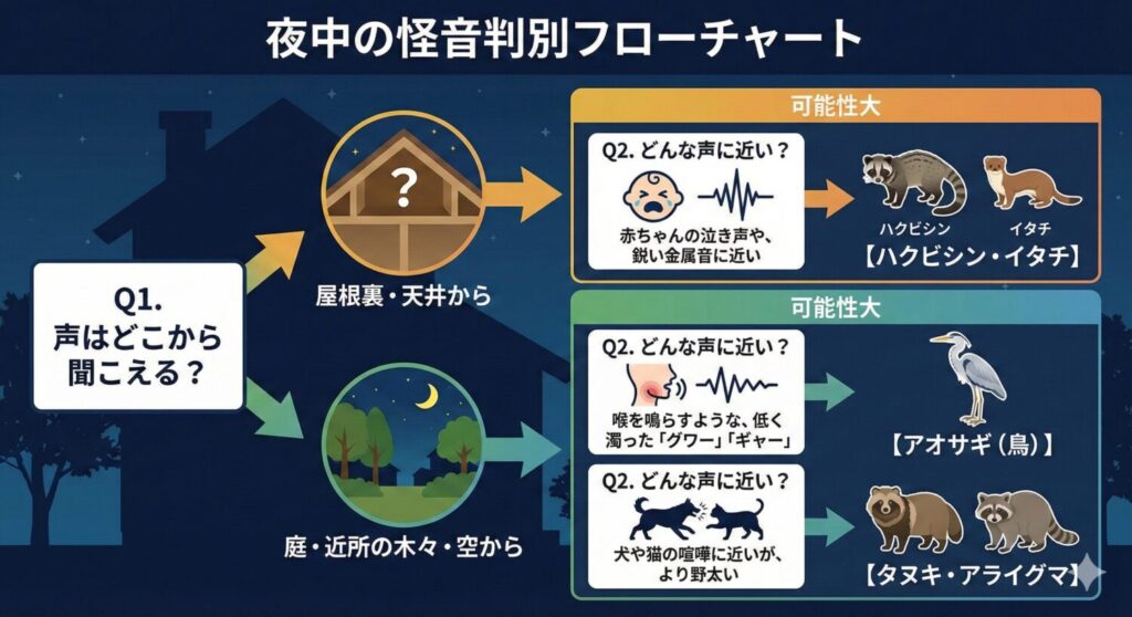 夜中の快音判別フローチャート
