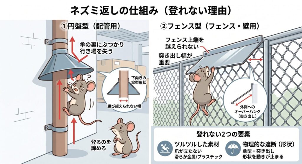 ネズミ返しの仕組み(登れない理由)