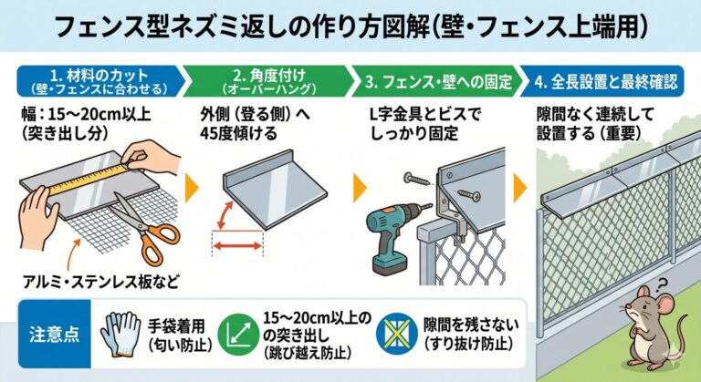 ネズミ返しの作り方は?原理・材料・設置方法をわかりやすく解説